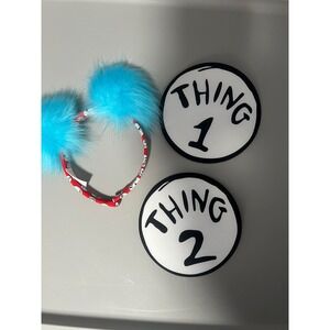 Dr Seuss Thing 1 Thing 2 Headband & Patches Costume Accessory Set